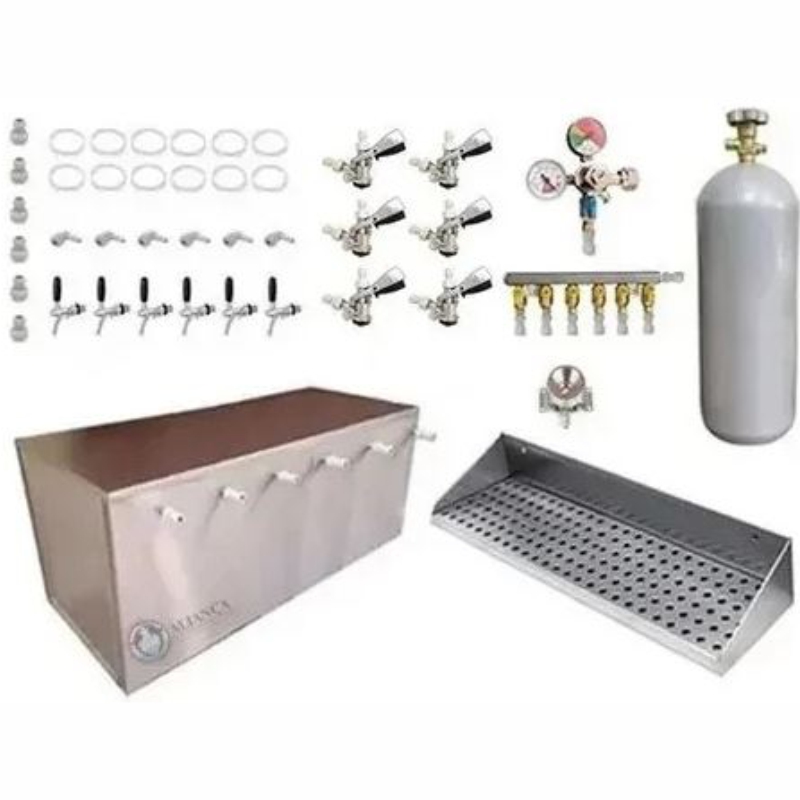 Kit para beer truck 6 saídas inox completo Kit para beer truck 6 saídas inox completo